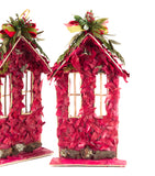 Estuche con 2 Piezas de Casitas Planas de Hoja de Encino Laurel Redwood