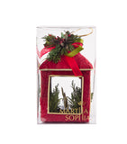 Estuche con 1 Pieza de Farol Mediano de Corteza y Hoja de Encino Redwood