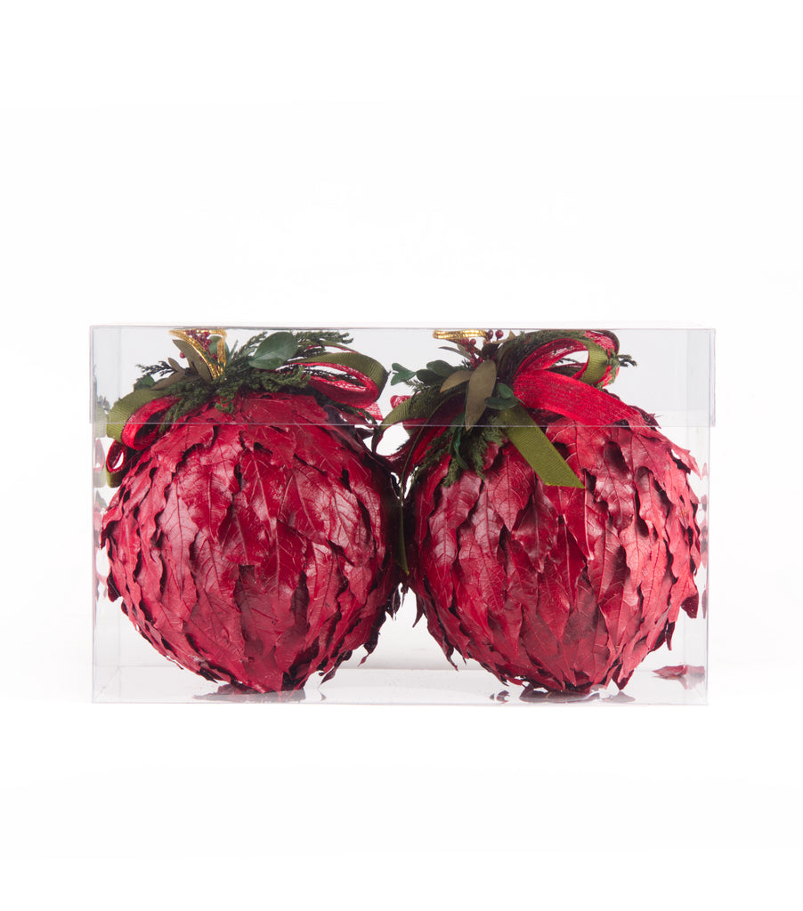 Estuche con 2 Piezas de Esferas de Encino Laurel Redwood