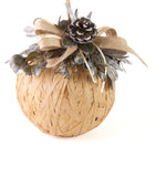 Estuche con 2 Piezas de Esferas de Raffia Beige Frosty Forest