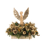 Centro de Mesa con Ángel Alas Abiertas Golden Forest