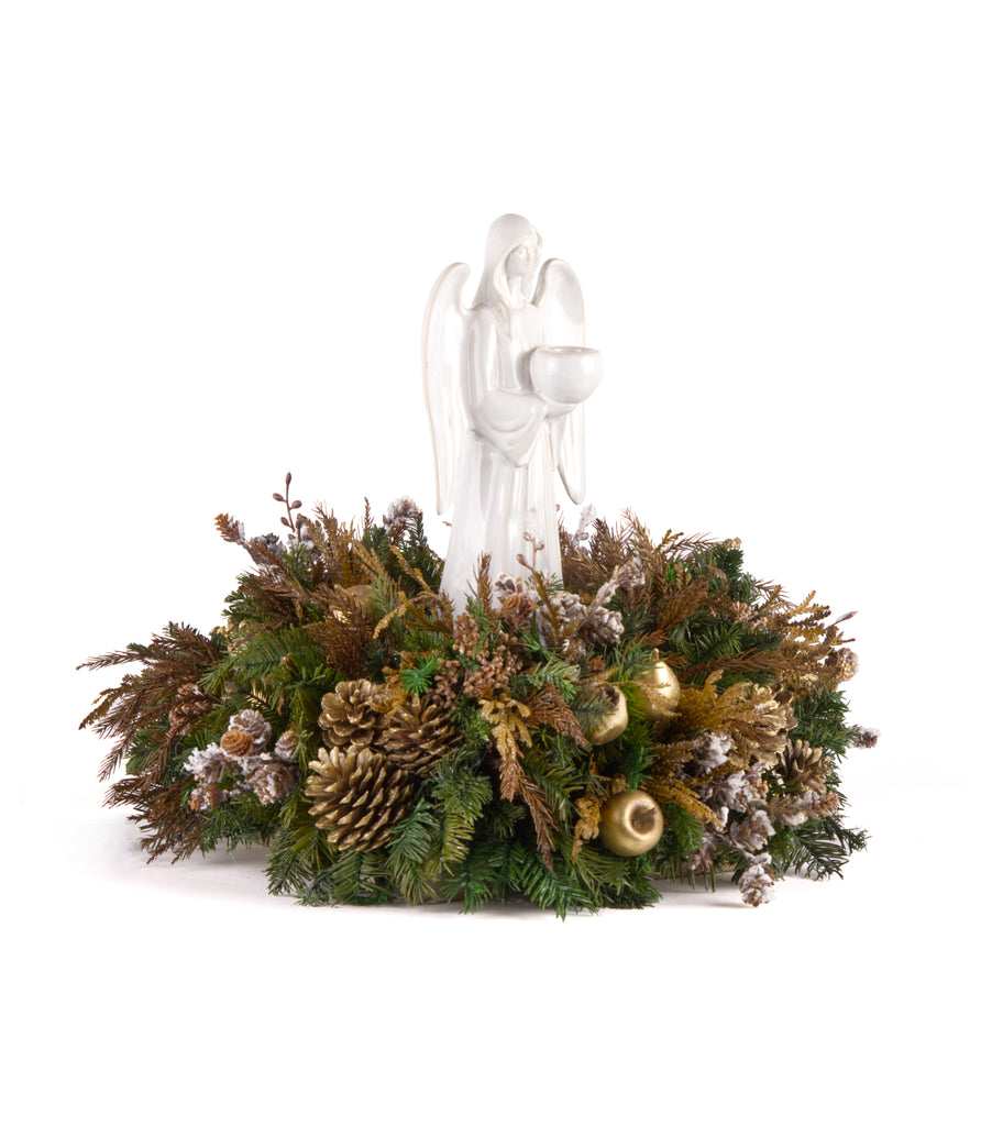 Centro de Mesa Ángel con Vasija de Cerámica Terranova