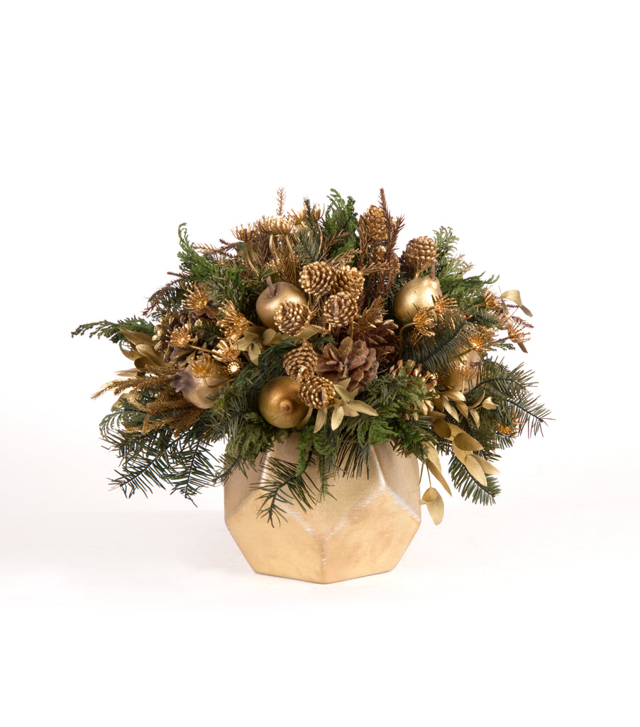 Cache Pot Chico Pentagono Golden Forest