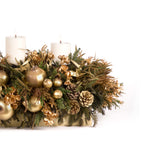 Centro de Mesa Rectangular con 3 Velas Golden Forest