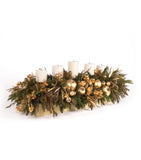 Centro de Mesa Rectangular con 5 Velas Golden Forest