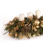 Centro de Mesa Rectangular con 5 Velas Golden Forest