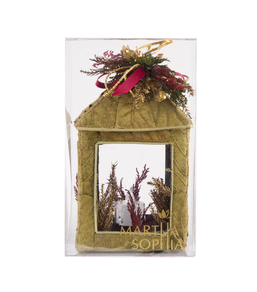 Estuche con 1 Pieza de Farol Grande de Corteza y Hoja de Encino Martha Sophia
