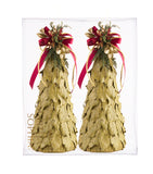 Estuche con 2 Piezas de Pinos Chicos de Hoja de Laurel Martha Sophia