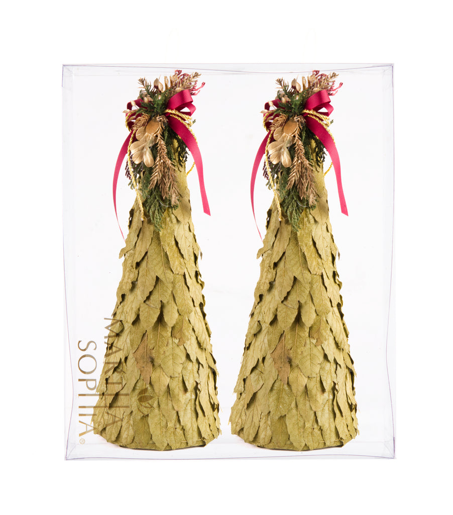 Estuche con 2 Piezas de Pinos Medianos de Hoja de Laurel Martha Sophia