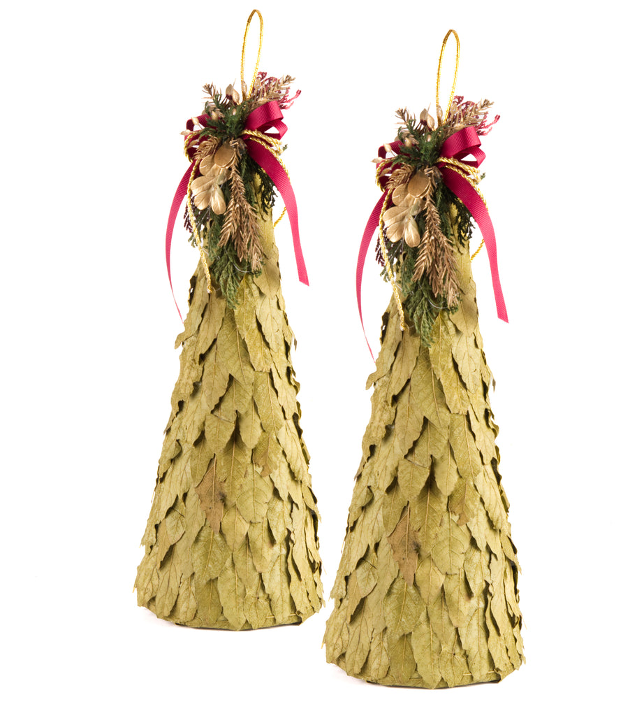 Estuche con 2 Piezas de Pinos Medianos de Hoja de Laurel Martha Sophia