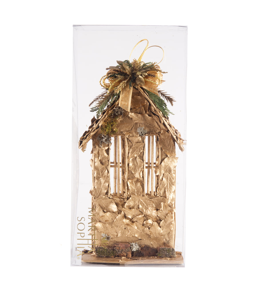 Estuche con 2 Piezas de Casitas de Hoja de Encino Laurel Golden Forest