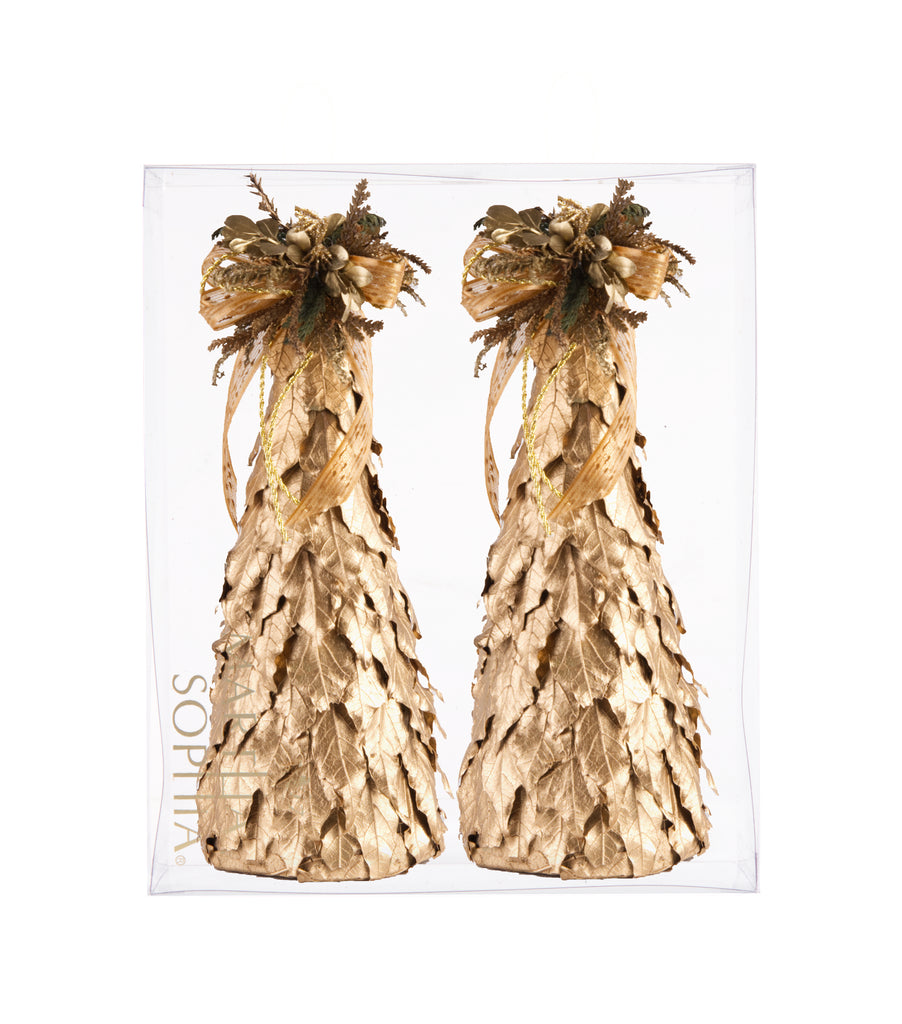 Estuche con 2 pzasPinos Chicos de Hoja de Laurel Golden Forest