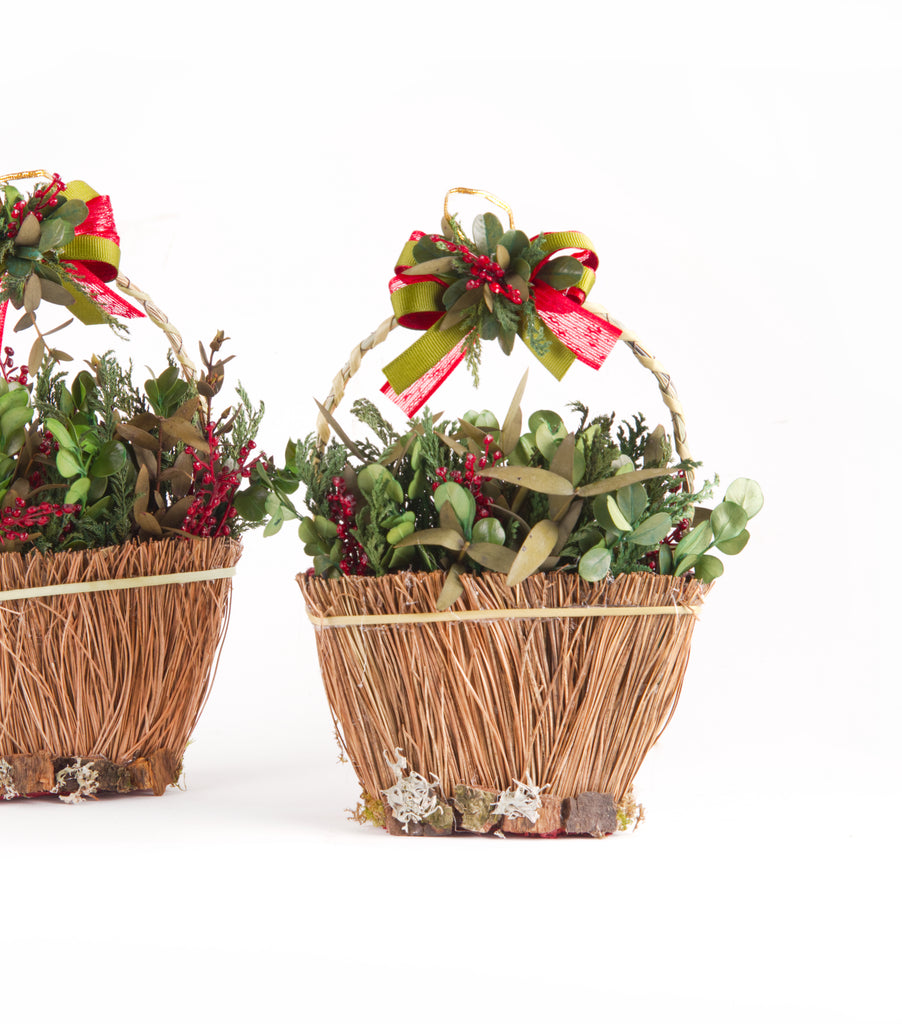 Estuche con 2 Piezas de Canastas de Ocote y Musgo Redwood