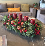 Centro de Mesa Rectangular con 5 Velas Redwood