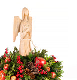 Centro de Mesa con Ángel Corazón de Madera Redwood