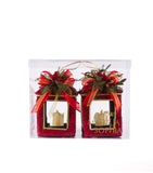Estuche con 2 Piezas de Faroles Chicos de Encino c/Led Woodland