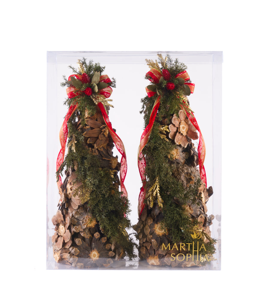 Estuche con 2 Piezas de Pinos Medianos de Corteza Woodland