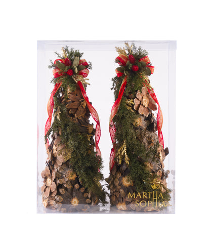 Estuche con 2 Piezas de Pinos Medianos de Corteza Woodland