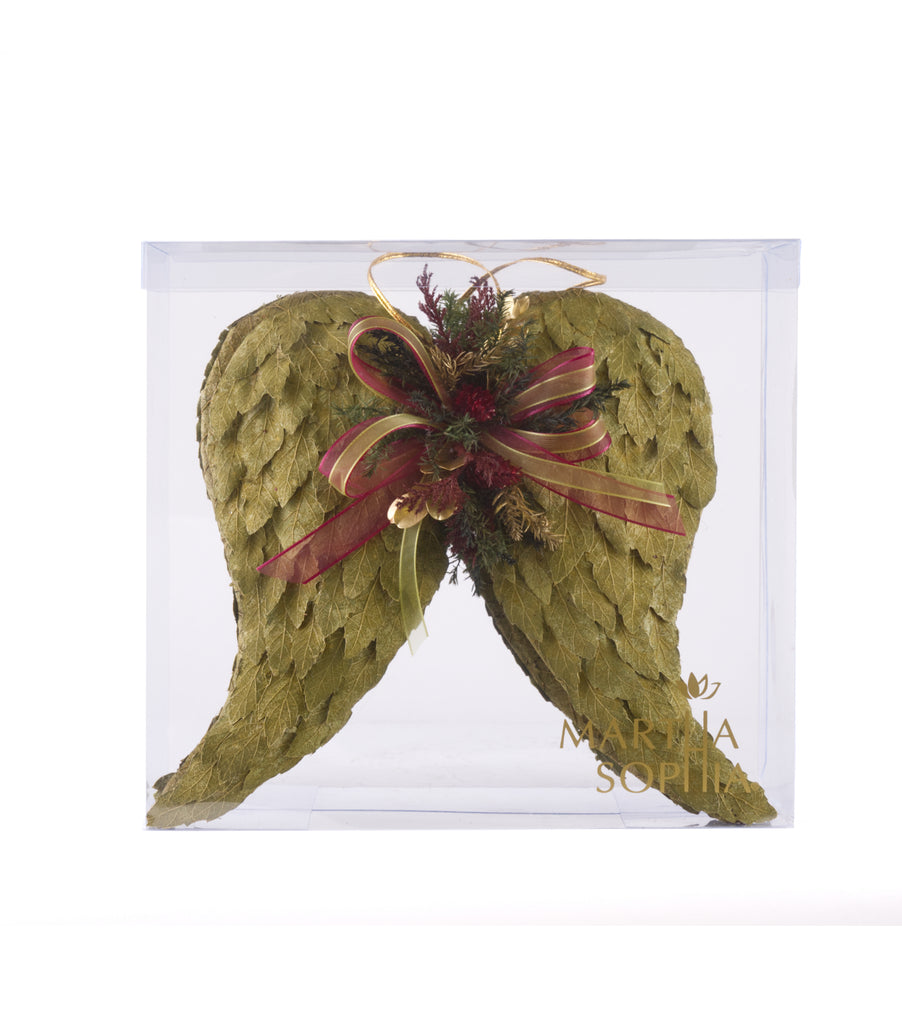 Estuche con 2 Piezas de Alas de Ángel de Hojas de Encino y Laurel Martha Sophia