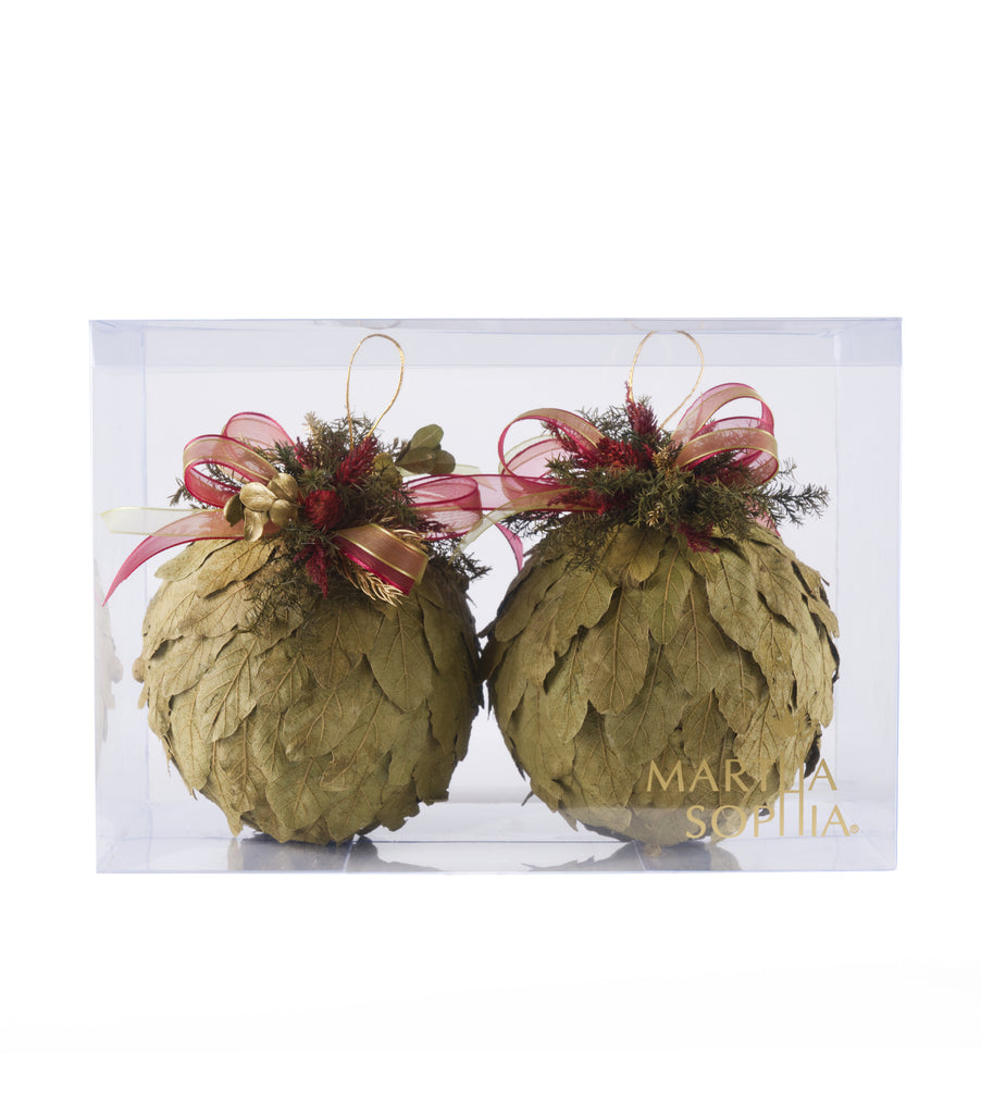 Estuche con 2 Piezas de Esferas Medianas de Encino Martha Sophia