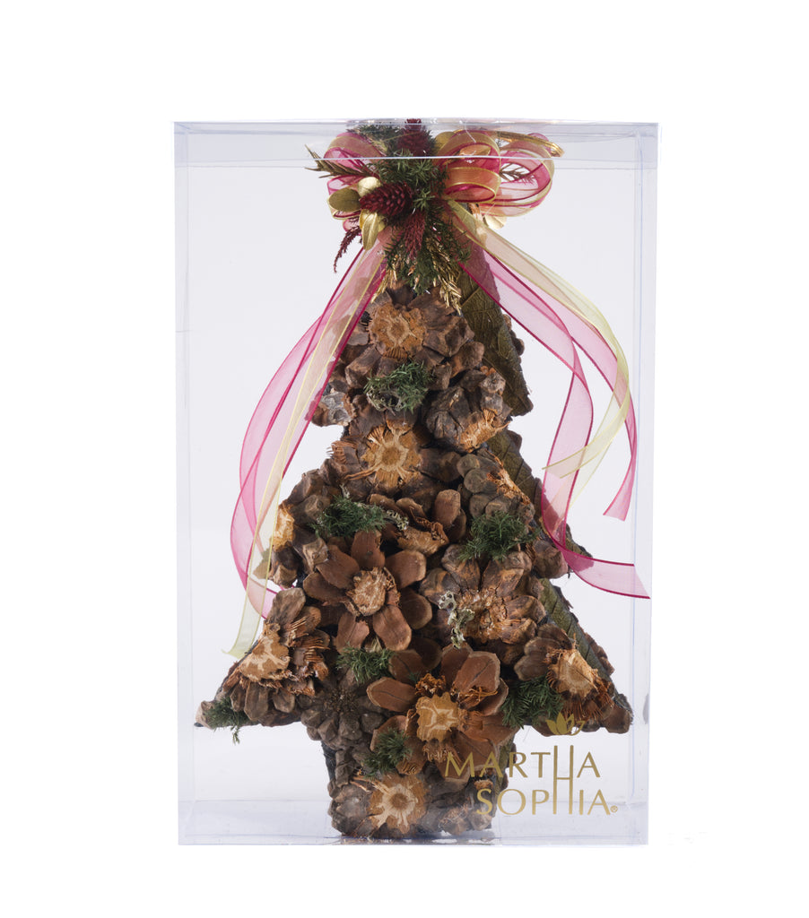 Estuche con 2 Piezas de Pinos Planos de Corteza de Piña Martha Sophia