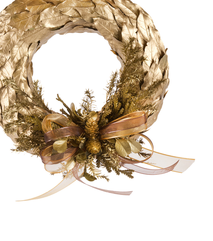 Estuche con 2 Piezas de Coronas de Hoja de Encino y Laurel Golden Woods