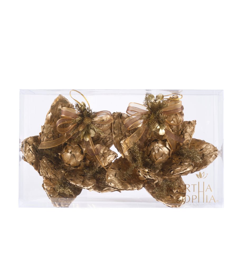 Estuche con 2 Piezas de Flor de Loto Colgante de Hoja de Encino y Laurel Golden Woods