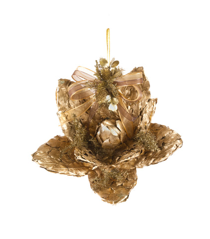 Estuche con 2 Piezas de Flor de Loto Colgante de Hoja de Encino y Laurel Golden Woods
