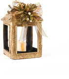 Estuche con 2 Piezas de Faroles Medianos de Encino c/Led Golden Woods