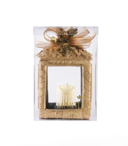 Estuche con 1 Pieza de Farol Grande de Encino c/Led Golden Woods