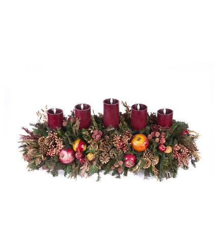 Centro de Mesa Rectangular con 5 Velas Martha Sophia