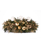 Centro de Mesa Rectangular con 3 Velas Golden Woods