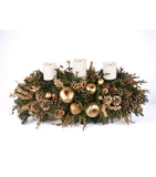 Centro de Mesa Rectangular con 3 Velas Golden Woods