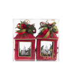 Estuche con 2 Piezas de Faroles Chicos de Corteza y Hoja de Encino Redwood