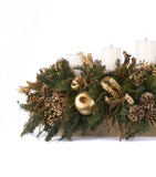 Centro de Mesa Rectangular con 5 Velas Golden Woods