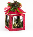 Estuche con 1 Pieza de Farol Mediano de Corteza y Hoja de Encino Redwood