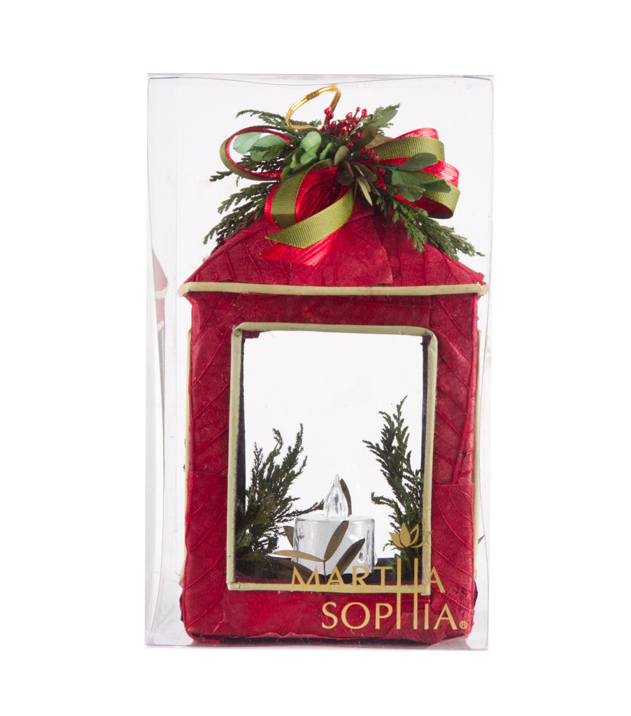 Estuche con 1 Pieza de Farol Grande de Corteza y Hoja de Encino Redwood