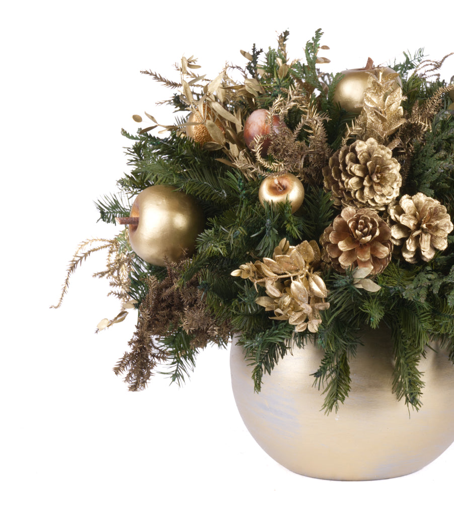 Cache Pot Grande Esfera Golden Woods