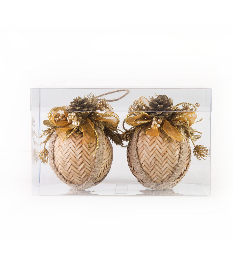 Estuche con 2 Piezas de Esferas de Tejido Vegetal Chicas Frosty Forest