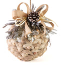 Estuche con 2 Piezas de Esferas Chicas de Yute con Cuentas de Madera Frosty Forest