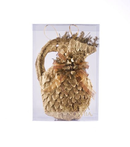 Estuche con 2 Piezas de Jarrones de Hoja de Encino y Laurel Golden Woods