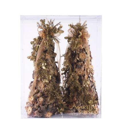 Estuche con 2 Piezas de Pinos Chicos de Corteza Golden Woods