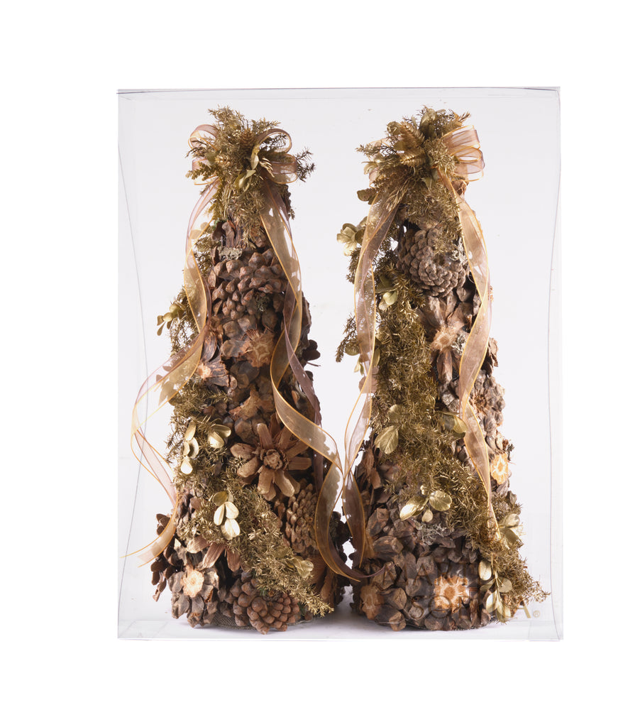 Estuche con 2 Piezas de Pinos Medianos de Corteza Golden Woods
