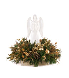 Centro de Mesa con Ángel Rezando de Cerámica Golden Forest