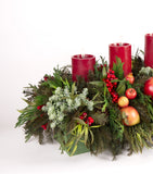 Centro de Mesa Rectangular con 5 Velas Red Wood
