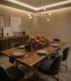 Centro de Mesa Rectangular con 3 Velas Woodland