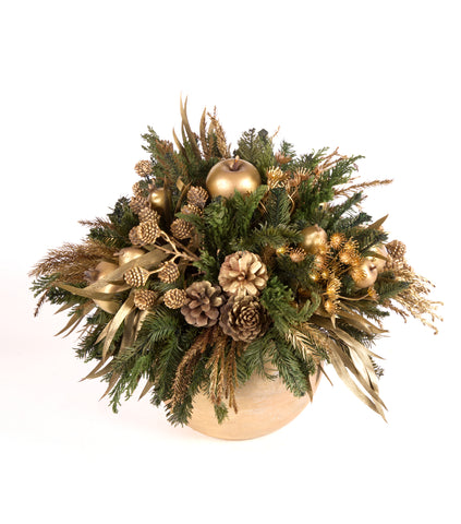 Cache Pot Grande Esfera Golden Forest