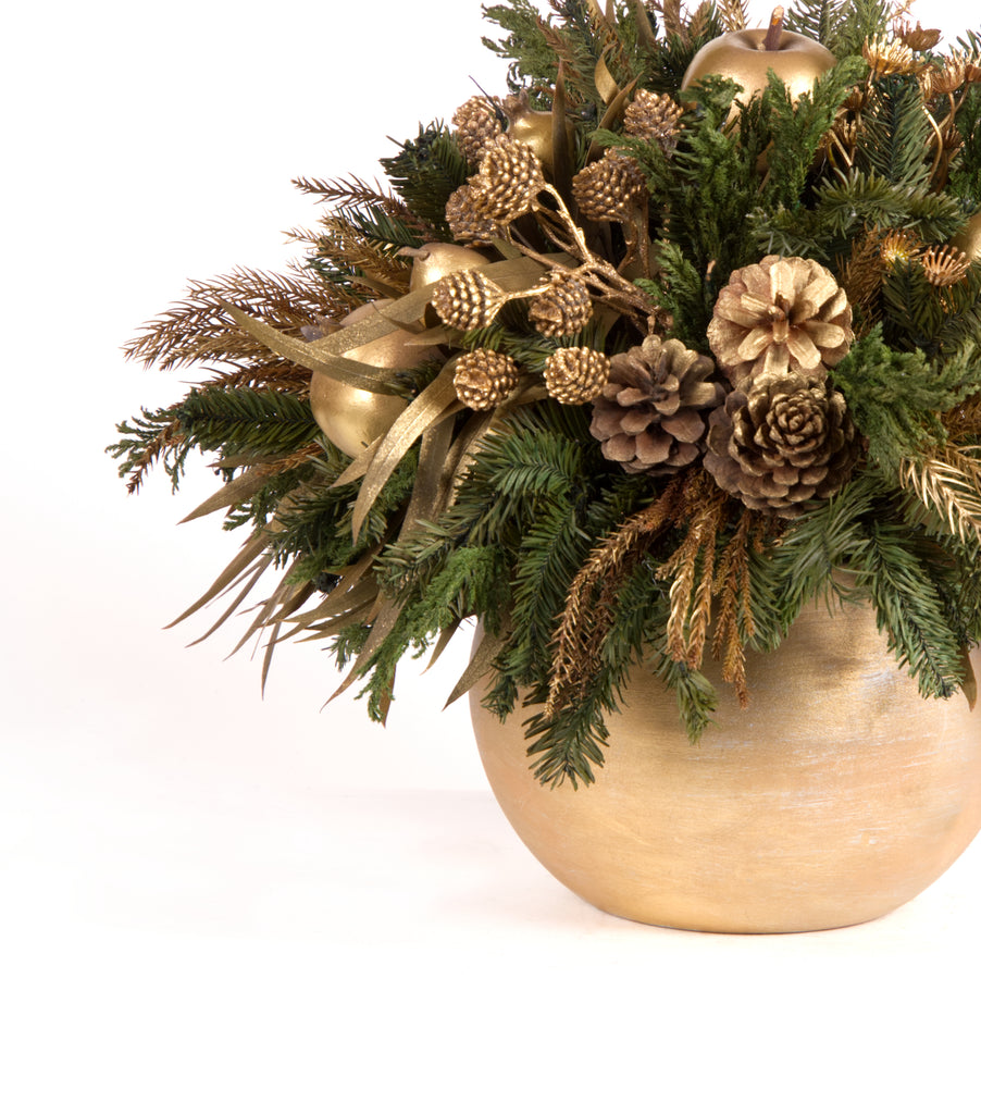 Cache Pot Grande Esfera Golden Forest