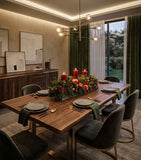 Centro de Mesa Rectangular con 3 Velas Woodland