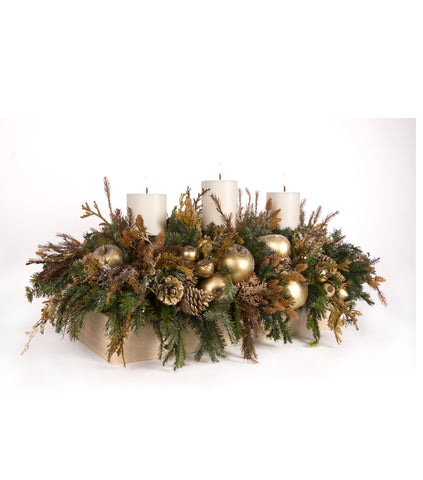 Centro de Mesa Rectangular con 3 Velas Terranova